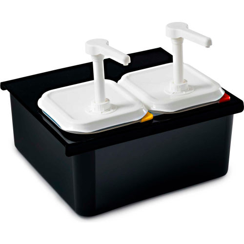 Araven Sauce Dispenser Set 2 X 1/6 Size + Pumps Black