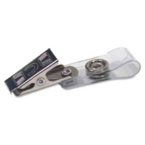 Advantus Badge Clip w/Clear Strap Clear 100/Pack