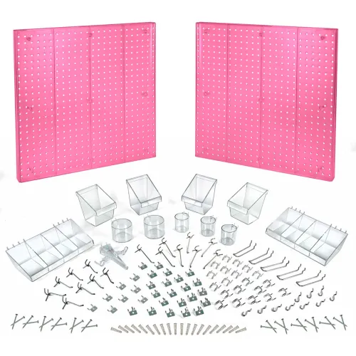 Global Approved 900945-WHT Pegboard Room Organizer Kit, Hardware Included,  White Opaque ,1 Piece