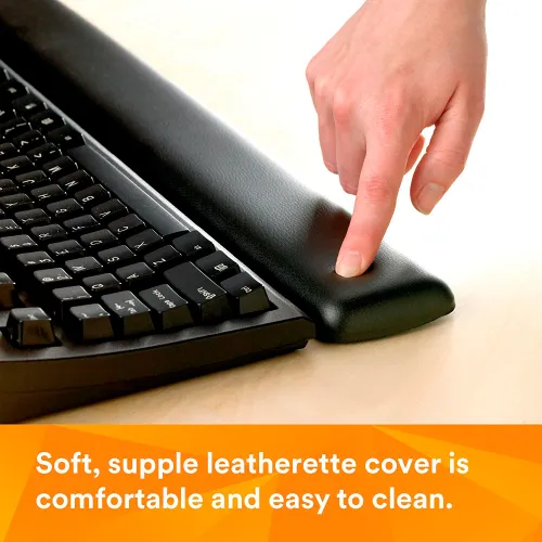 3M™ Gel Wrist Rest for Keyboard with Leatherette Cover and