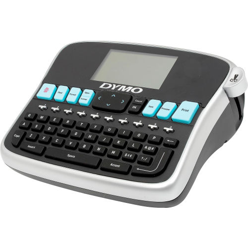 Dymo® Label Maker, 1754488, 2 Lines Screen, 3 Fonts, 7-3/4 X 5-7/8 X 2-3/4 , Black/Silver