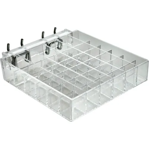Azar Displays 24-Compartment Tray For Pegboard Or Slatwall, 2-Pack