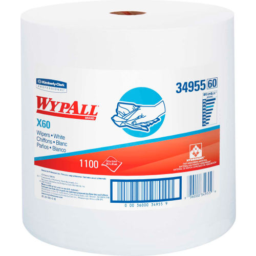 Wypall X60 Wipers Jumbo Roll,12-1/2" X 13-2/5",1100/Roll - KIM34955