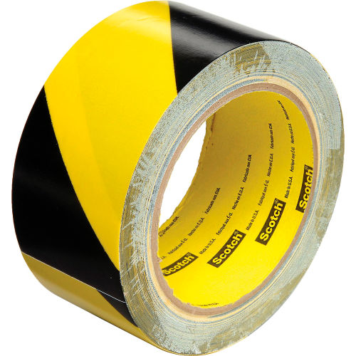 3M™ 5702 Caution Stripe Tape, 2 W x 108 L, Black/Yellow, 1 Roll