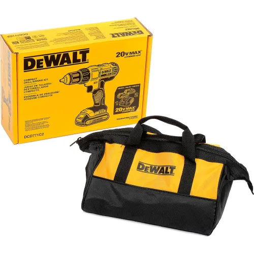 DEWALT Perceuse compacte 1/2 pouce sans fil 20V MAX au lithium-ion avec (1)  batterie 2Ah