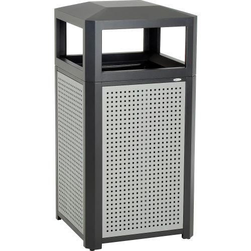 Safco® Evos™ Series Steel Garbage Can, 38 Gallon, 9934BL