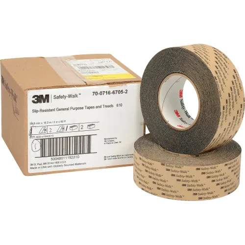 3M™ Safety-Walk™ Slip-Resistant General Purpose Tapes and Treads 610,  Black, 1 in x 60 ft, Roll, 4/Case