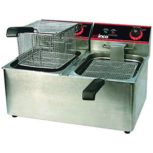 Winco EFT-32 Electric Deep Fryer, 1800W, 120V, 60Hz, Twin Well, 32 Lbs ...