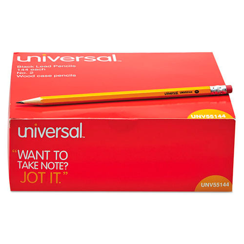 Universal Economy Woodcase Pencil, HB #2, Yellow Barrel, 144/Pack
																			