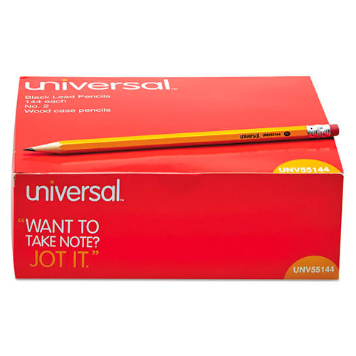 Universal Economy Woodcase Pencil, HB #2, Yellow Barrel, 144/Pack