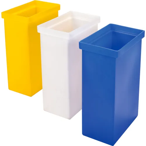 Baker's Mark 30 Gallon / 480 Cup Mobile Triple Ingredient Bin - Blue /  White / Yellow