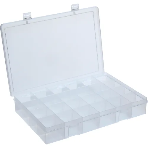 (2 Pack Clear Plastic Boxes | 5 Compartments Each | 1.25 (3.2 cm) x 3.5  (8.9 cm) Sections | 3.5 (8.9 cm) x 7 (17.8 cm) Box Dimensions | Versatile