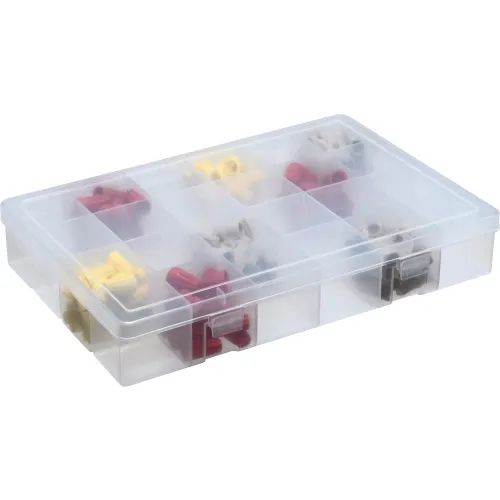 Durham Large Plastic Compartment Box LP24-CLEAR - 24 Compartments,  13-1/8x9x2-5/16 - Pkg Qty 5