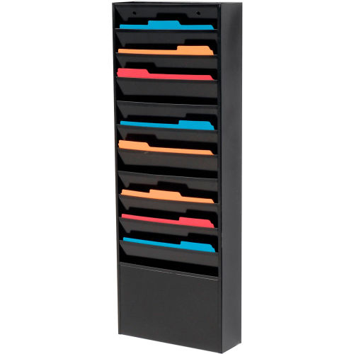 11 Pocket Medical Chart & Special Purpose Literature Rack - Black