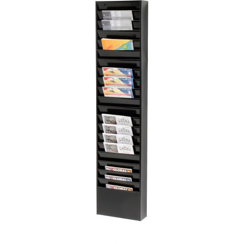 20 Pocket Medical Chart & Special Purpose Literature Rack - Black