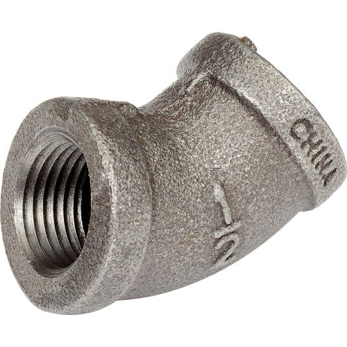 1/2 In. Black Malleable 45 Degree Elbow 150 PSI Lead Free