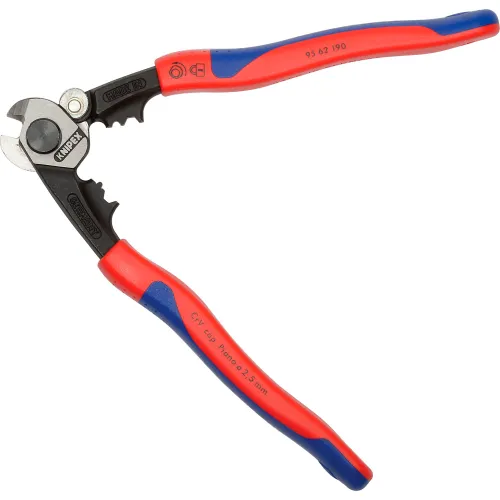 KNIPEX® 95 62 190 SBA Wire Rope Cutters-Comfort Grip 7-1/2