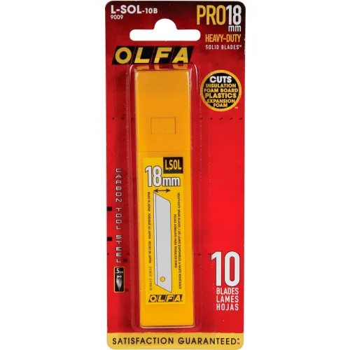 Olfa 9009 18mm Solid Blade (10 Pack) Lsol-10b