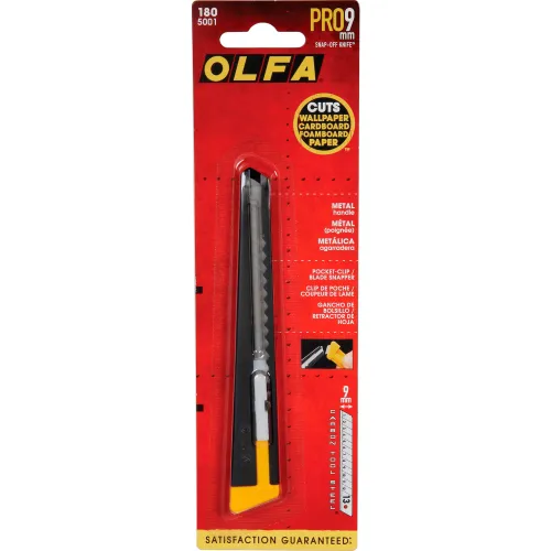 OLFA Metal Body Slide Mechanism Utility Knife With Blade Snapper