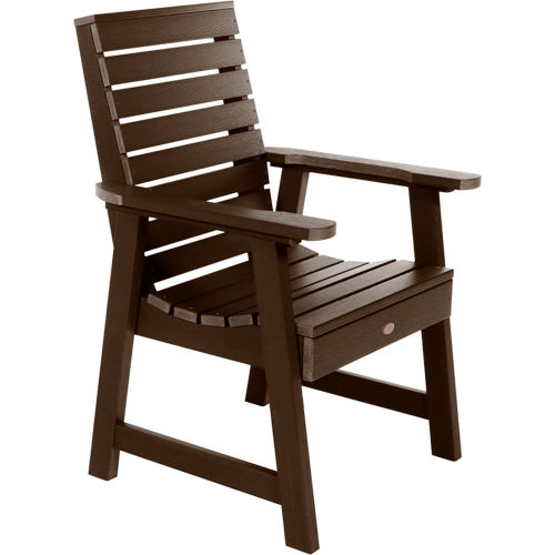 Highwood® Synthetic Wood Weatherly Dining Chair With Arms, Weathered Acorn