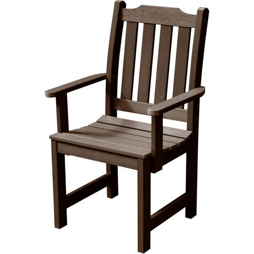 Highwood® Synthetic Wood Dining Chair With Arms, Weathered Acorn
