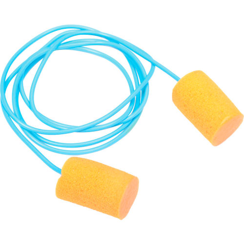 FirmFit™ Corded Disposable Earplugs, PVC Foam, Orange, 30 dB
