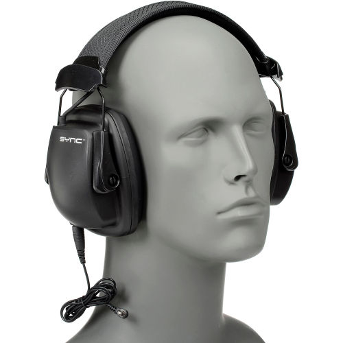 Sync™ 1030110 Stereo Earmuff with Audio Input Jack, Black, 25 dB