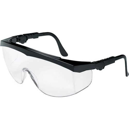 MCR Safety TK110 Crews Tomahawk Wraparound Glasses, Clear Lens, Black Frame, 1 Pair