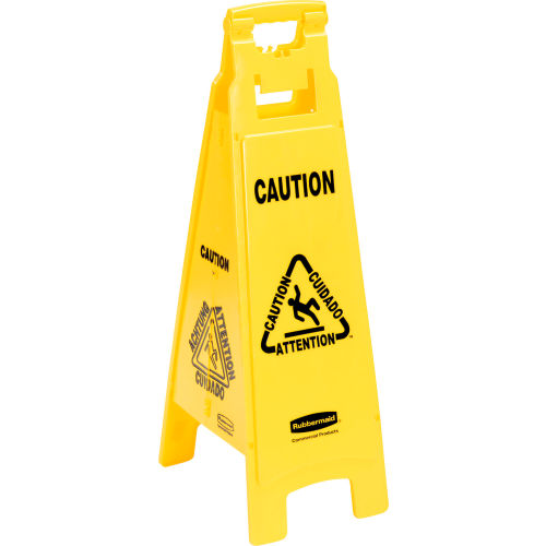 Rubbermaid Floor Sign 6114 - Caution - Multi-Lingual - 37inH