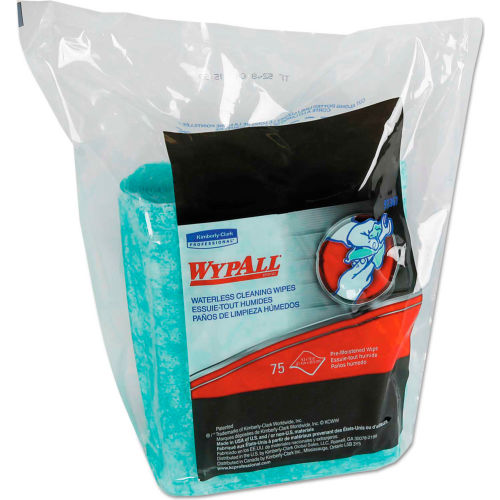 WypAll Waterless Cleaning Wipes Refill Bags, 10-1/2 x 12-1/4, 75/Pack, 6 Packs/Case - KCC 91367