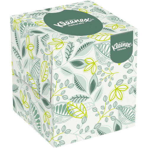 Kleenex® Naturals Facial Tissue, 2-Ply, White, 95/Box, 36/Case - 21272