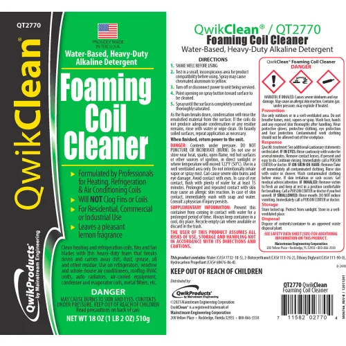 Qwikproducts Qt2770 Foaming Coil Cleaner - 18 oz. Can