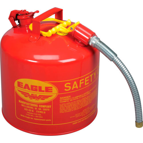 Eagle Type II Safety Can with 7/8in Spout - 5 Gallons - Red, U2-51-S