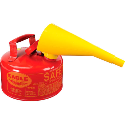 Eagle Type I Safety Can - 1 Gallon with Funnel - Red, UI-10-FS