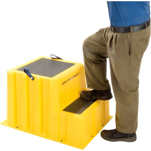 2 Step Nestable Plastic Step Stand - Yellow 26
