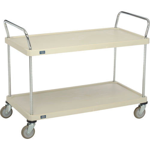 2 Solid Plastic Shelves Utility Cart, 24W x 48L x 39H
																			