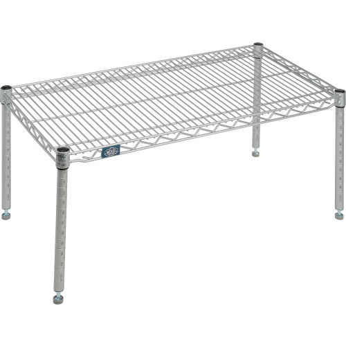 Nexelate™ Silver Epoxy Wire Dunnage Rack - 36"W x 18"D x 14"H