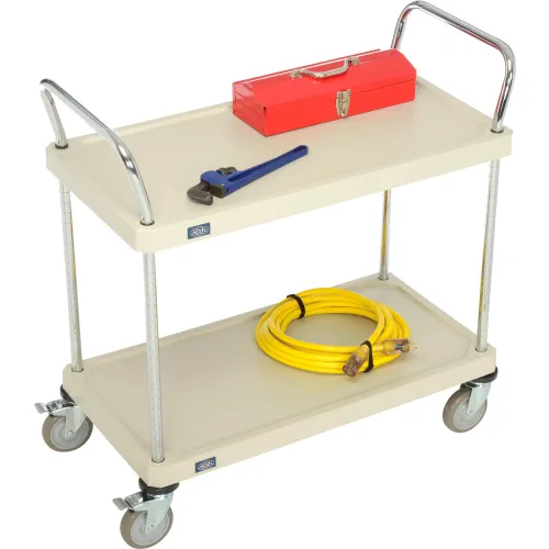 Nexel® Utility Cart w/2 Shelves & Poly Casters, 1200 lb. Capacity