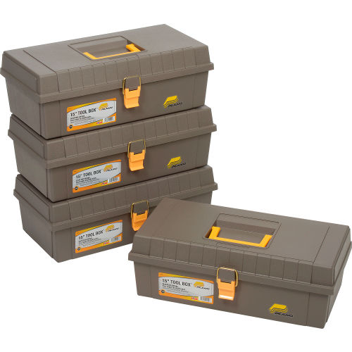 Plano Molding 100-000 Toolbox No Tray 15-3/8"L x 7-3/4"W x 5-1/4"H Gray