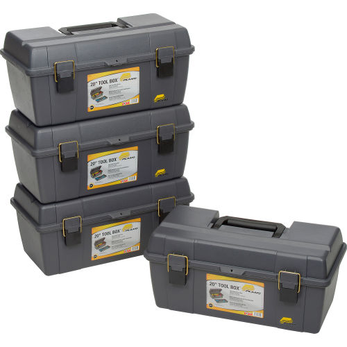 Plano Molding 651-101 Toolbox with Tray 20-1/4"L x 10-7/8"W x 9-1/8"H Gray