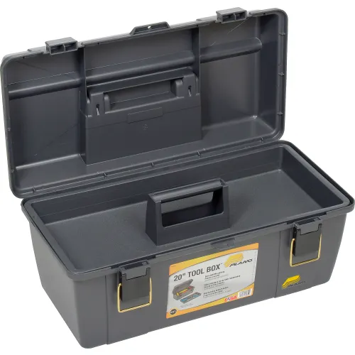 Plano Molding 651-101 Toolbox with Tray 20-1/4L x 10-7/8W x 9-1/8H Gray  - Pkg Qty 4