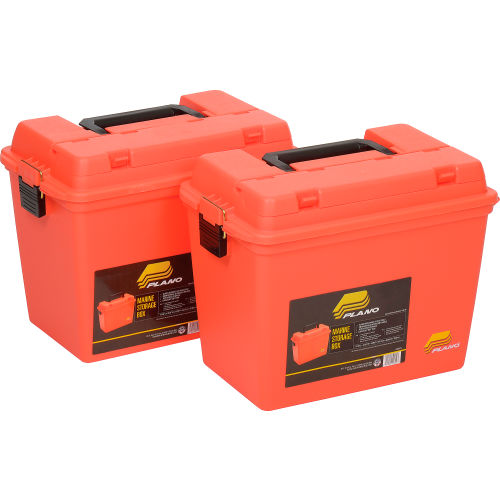 Plano Molding 181250 Emergency Supply Box with Tray 17"L x 10-3/8"W x 13"H, Orange