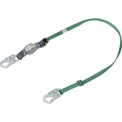 MSA® V-Series Energy Absorbing 6' Lanyard, Single Leg Adjustable, Small Snap Hook, 10191755