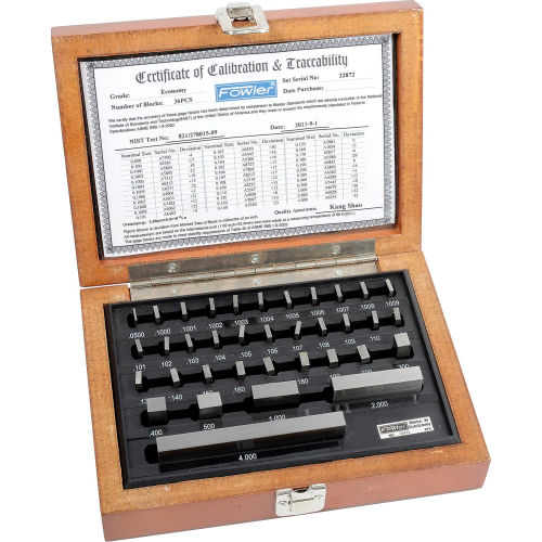 Fowler 536720360 ShopBlox Rectangular Gage Block Set 36 Piece