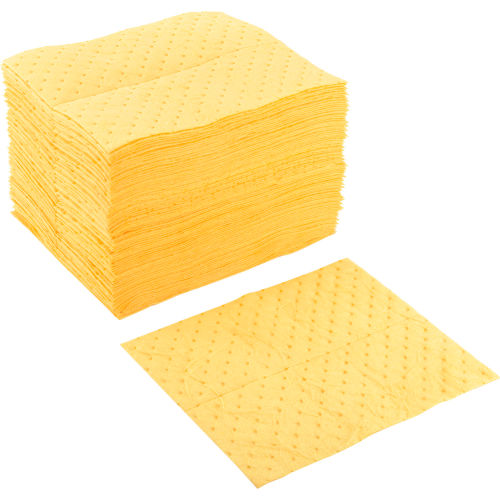 Global Industrial Hazmat Pad, Heavy Weight, 15 x 18, Yellow, 100/Pack