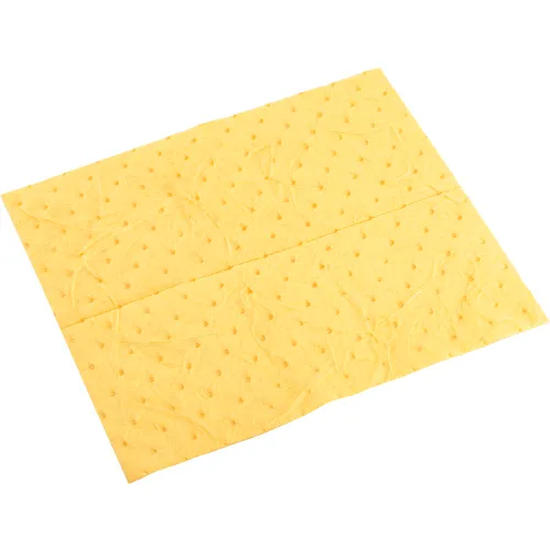 Universal absorbent pads for non-corrosive spills, 15 X 18 inches, 100  pads/package.