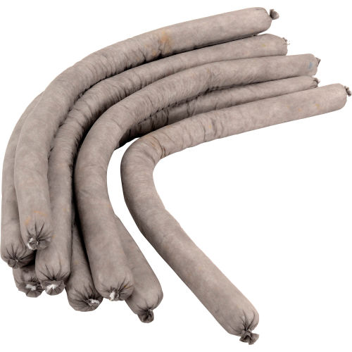 Global Industrial Universal Sorbent Tube, 3in x 48in, Gray, 12/Pack