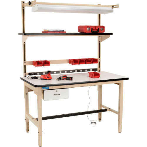 Global Industrial™ Bench-In-A-Box Standard Workbench, ESD Laminate Top, 60Wx30D, Beige
																			