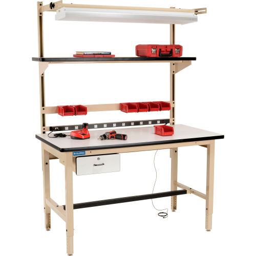 Global Industrial™ Bench-In-A-Box Standard Workbench, ESD Laminate Top, 60Wx30D, Beige