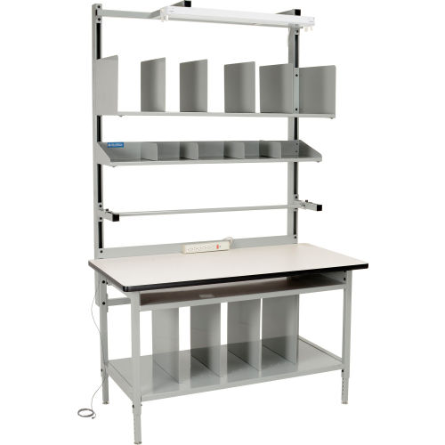 Global Industrial™ Bench-In-A-Box Packing Workbench, ESD Laminate T-Mold Edge, 60W x 30D